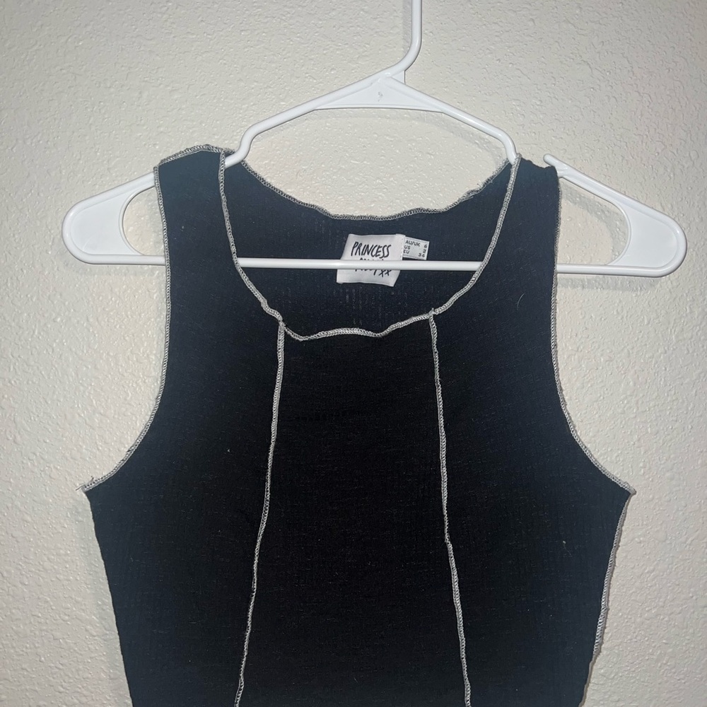 Princess Polly Fitted Black Tank Top